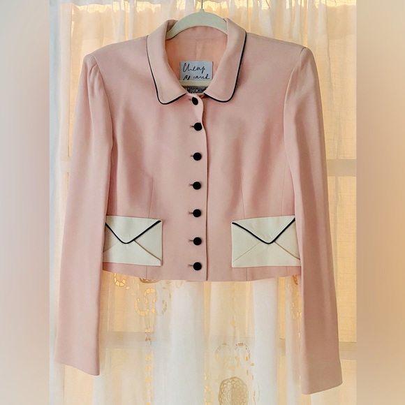 Moschino "Cheap and Chic" Jackets & Blazers - Vintage Cheap and Chic Moschino Cropped Pink Suit Jacket